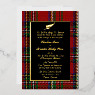 Royal Stewart Tartan Karo Hochzeit Folieneinladung