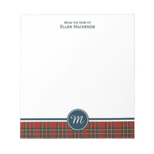 Royal Stewart Tartan Monogram Notizblock