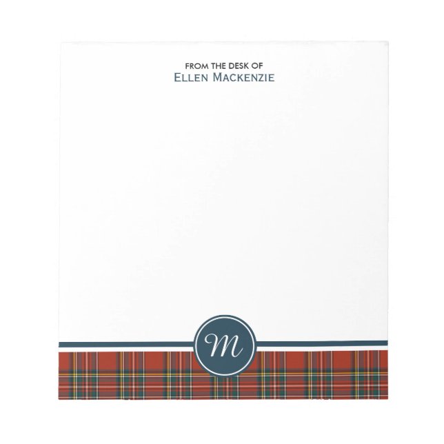 Royal Stewart Tartan Monogram Notizblock (Vorderseite)