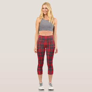 Royal Stewart Tartan Red Kariert Capri Leggings