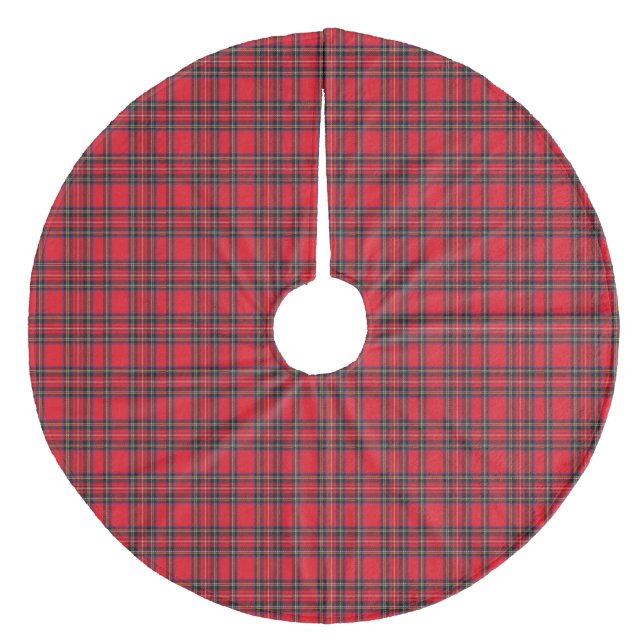 Royal Stewart tartan Red kariert Fleece Weihnachtsbaumdecke (Vorderseite)