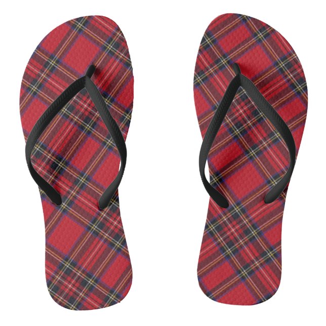 Royal Stewart tartan Red kariert Flip Flops (Fußbett)