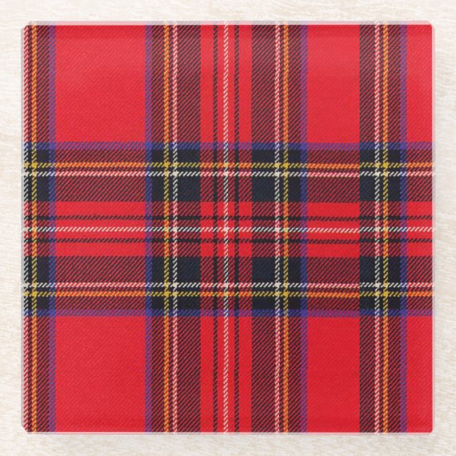 Royal Stewart tartan Red kariert Glasuntersetzer (Vorderseite)