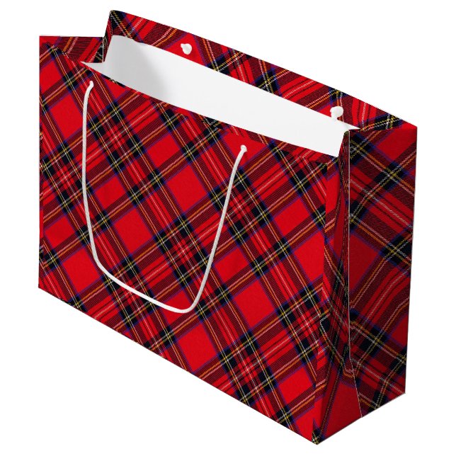 Royal Stewart tartan Red kariert Große Geschenktüte (Vorderseite Schrägansicht)