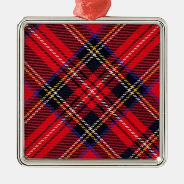 Royal Stewart tartan Red kariert Ornament Aus Metall (Vorne)