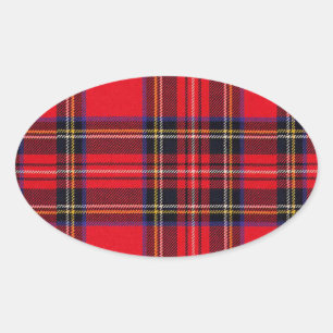 Royal Stewart tartan Red kariert Ovaler Aufkleber