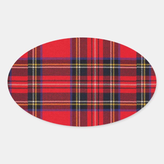 Royal Stewart tartan Red kariert Ovaler Aufkleber (Vorderseite)