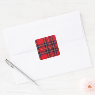 Royal Stewart tartan Red kariert Quadratischer Aufkleber
