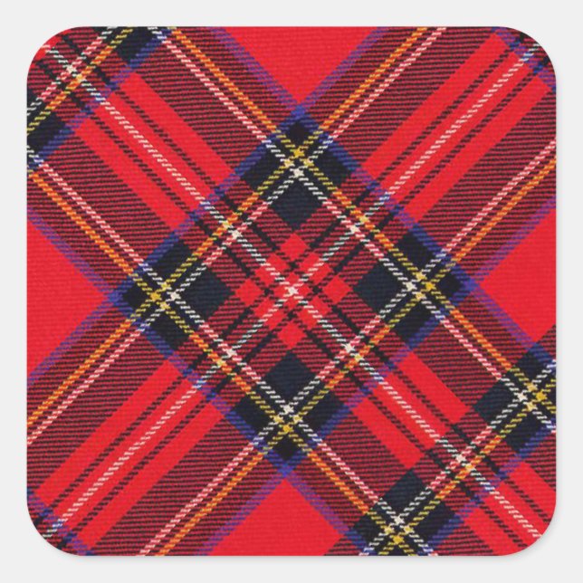 Royal Stewart tartan Red kariert Quadratischer Aufkleber (Vorderseite)