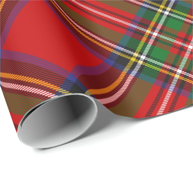 Royal Stewart Tartan Rotated Wrapping Paper Geschenkpapier (Rolleneckpunkt)