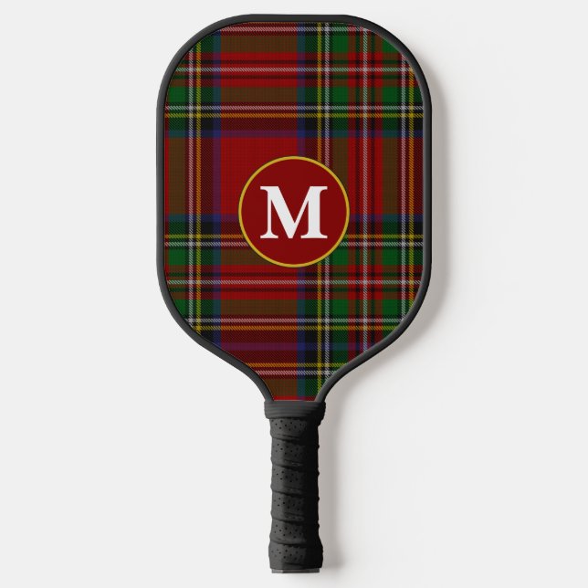 Royal Stewart Tartan Royal Stuart Kariert Monogram Pickleball Schläger (Vorderseite)