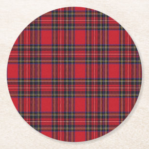 Royal Stewart Tartan Runder Pappuntersetzer