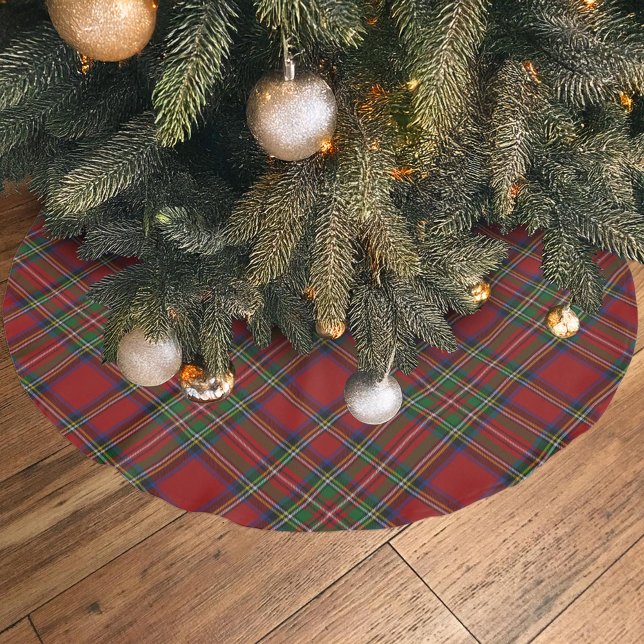 Royal Stewart Tartan Traditionelles Kariert Polyester Weihnachtsbaumdecke (Von Creator hochgeladen)