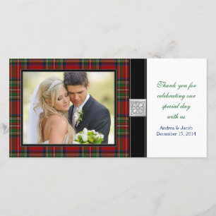 Royal Stewart Tartan Wedding Danke, dass ihr Foto Dankeskarte