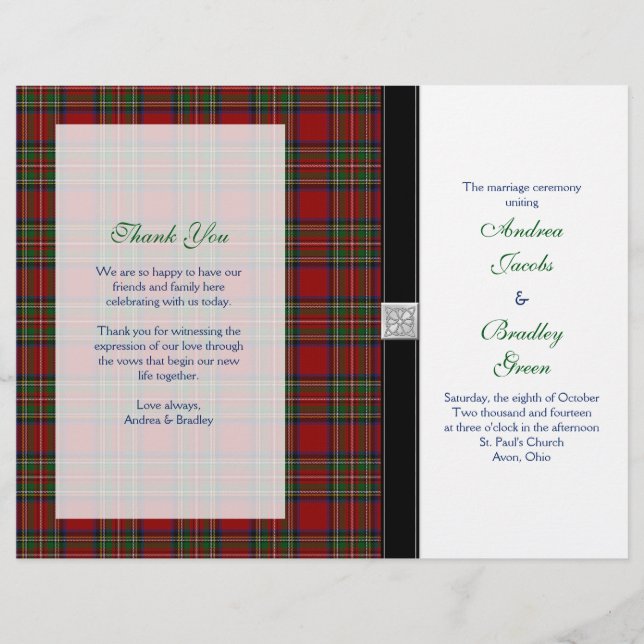 Royal Stewart Tartan Wedding Program Cover (Vorderseite)