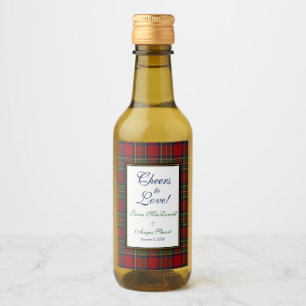 Royal Stewart Tartan Wedding Rett Date Favor Weinetikett