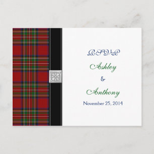 Royal Stewart Tartan Wedding Rsvp Antwort Postcard Einladungspostkarte