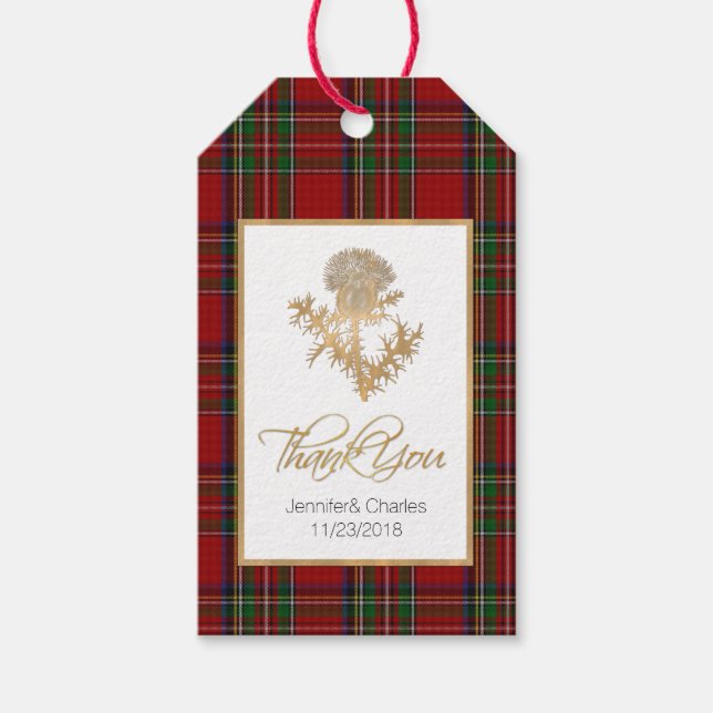 Royal Stewart Thistle Gastgeschenk Hochzeit Gift T Geschenkanhänger (Vorderseite)
