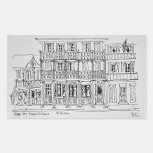 Royal Street, französisches Viertel New Orleans Rechteckiger Aufkleber
