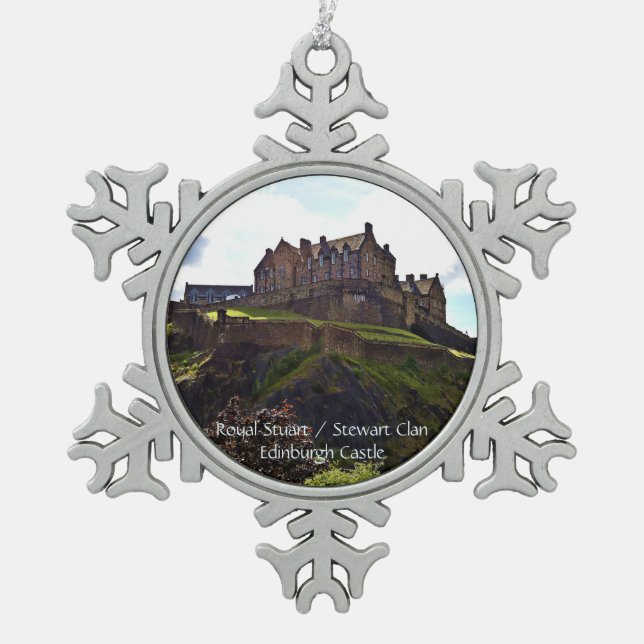 Royal Stuart Scottish Clan Castle Scotland Foto Schneeflocken Zinn-Ornament (Vorderseite)