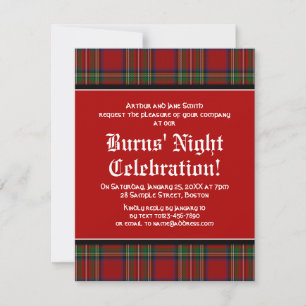 Royal Stuart Tartan Robbie Burns Night Einladung
