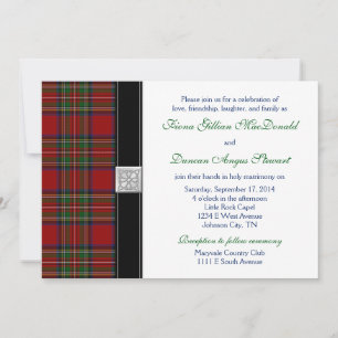 Royal Stuart Tartan Wedding Invitation Empfang Einladung