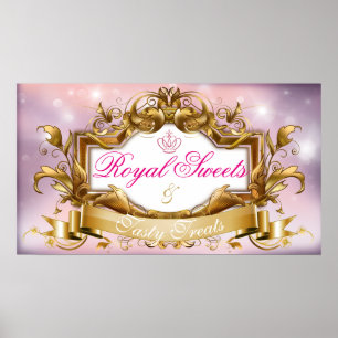 Royal Süßigkeiten Rosa und Gold Elegante Poster