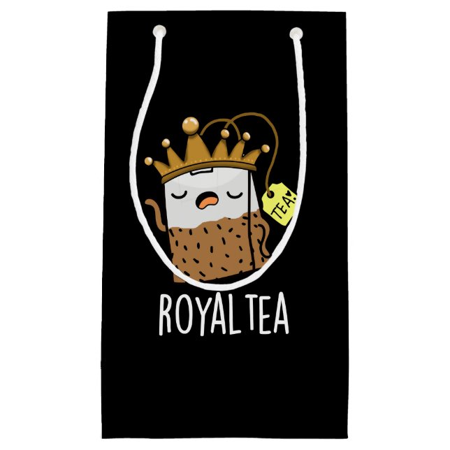 Royal-tea Funny Tea Pun Dark BG Kleine Geschenktüte (Vorderseite)