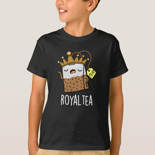 Royal-tea Funny Tea Pun Dark BG T-Shirt (Vorderseite)