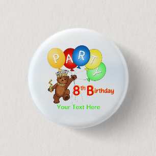 Royal Teddy Bear 8. Geburtstagsparty Button