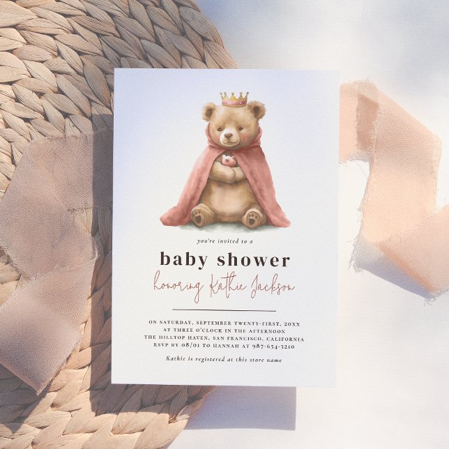 Royal Teddy Bear Little Princess Girl Baby Dusche Einladung (Von Creator hochgeladen)
