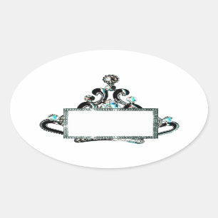 Royal Tiara Labels zu personalisieren! Ovaler Aufkleber