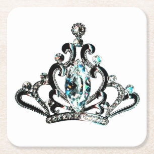 "Royal Tiara Rechteckiger Pappuntersetzer
