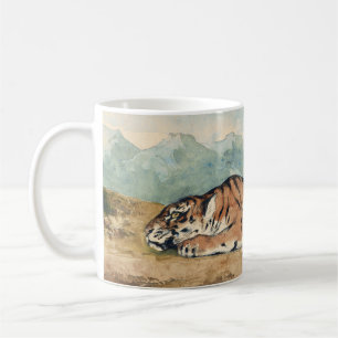 Royal Tiger, Eugene Delacroix, Französisch-Wasserf Kaffeetasse