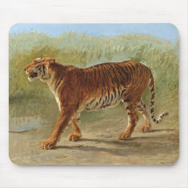 Royal Tiger Marching (von Rosa Bonheur) Mousepad (Vorne)
