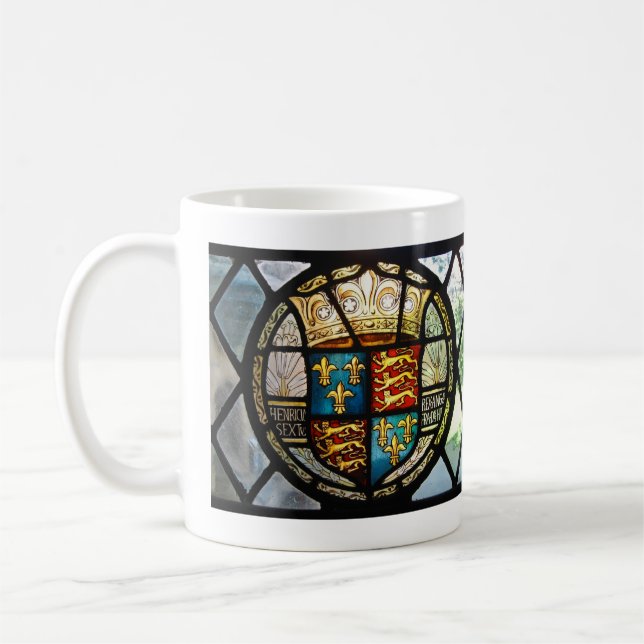 Royal Tudor Coat of Arms Henry VIII Festglas Kaffeetasse (Links)