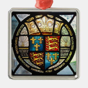 Royal Tudor Coat of Arms Henry VIII Festglas Ornament Aus Metall