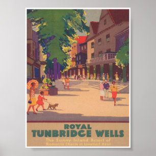 Royal Tunbridge Wells England Vintage Travel Poster