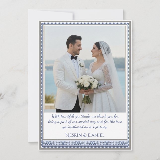 Royal Turkish Wedding Thank You Card Dankeskarte (Vorderseite)