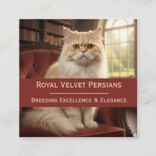 Royal Velvet Persian Cattery Anpassbares Foto Quadratische Visitenkarte