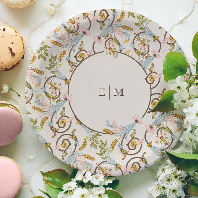 Royal Viktorianisch Elegante Blumenhochzeit Pappteller (Von Creator hochgeladen)