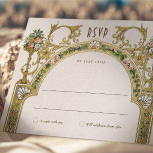 Royal Viktorianisch Wedding RSVP Vintag Florals Einladung