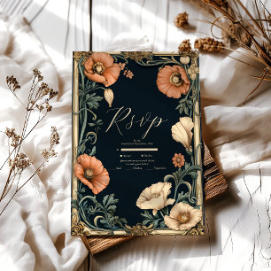 Royal Viktorianisch Wedding Whimsical Floral Weddi RSVP Karte