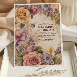 Royal Viktorianisch Whimsical Floral Wedding Einladung