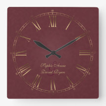 Royal Vintag Gold Burgundy Roman Numerary Monogram