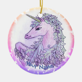 Royal Violet Unicorn Keramik Ornament