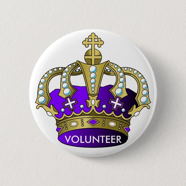 Royal Volunteer Prinzessin Prince Queen King Crown Button (Vorderseite)