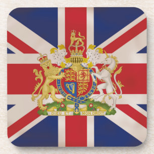 Royal Wappen auf Union Jack. Untersetzer