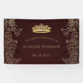 Royal Wedding Burgundy Gold Brautparty Banner