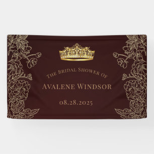 Royal Wedding Burgundy Gold Brautparty Banner